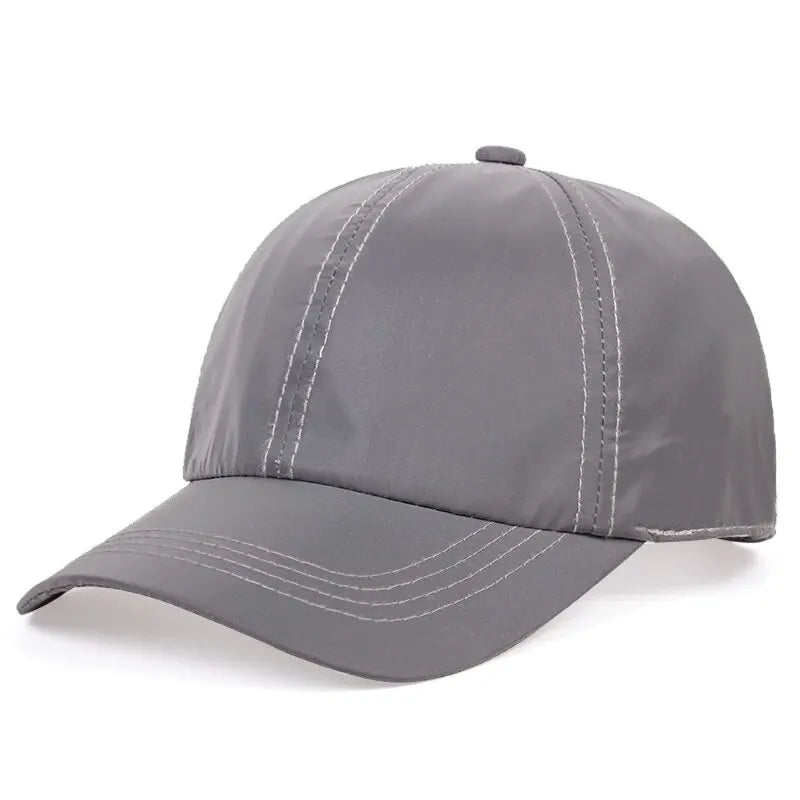 Unisex Silver Luminous Personality Baseball Caps Spring Autumn Outdoor Adjustable Casual Hats Sunscreen Hat