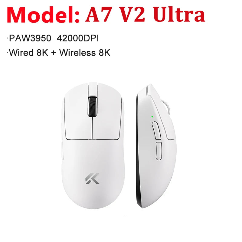 MCHOSE A7 V2 Ultra / Pro kevyt langaton pelihiiri Dual 8000Hz PAW3950 TI 42000DPI PC-e-urheilupelaajille