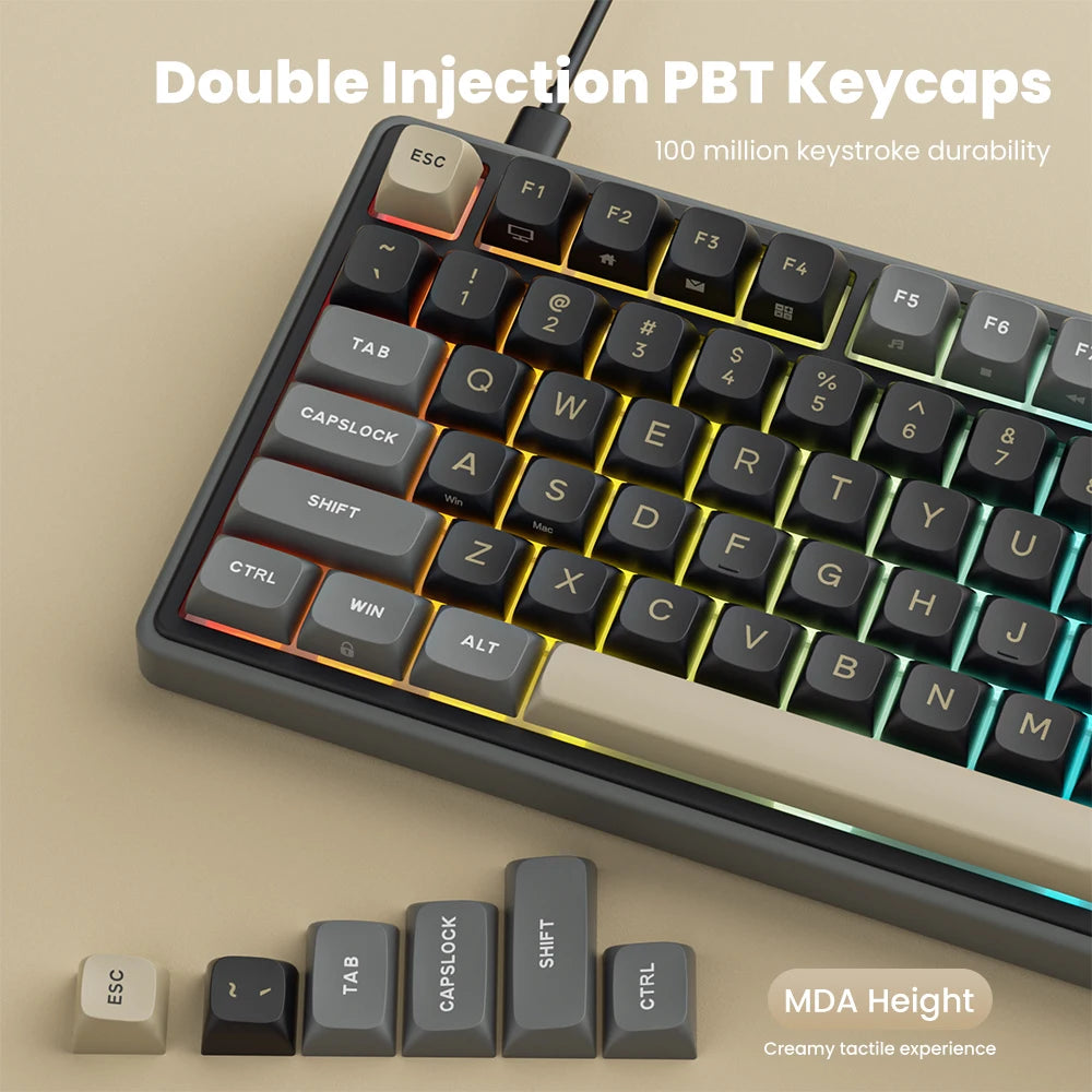 RK ROYAL KLUDGE R98Pro Gasket kabelgebundene mechanische Tastatur, 98 Tasten, RGB, Hot-Swap-fähig, abnehmbarer Button, Gaming-Tastatur mit PBT-Tastenkappen