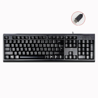 Q9 Wired USB Keyboard 104-Key Business Office Keyboard for Desktop & Laptop, Full-Size Wired USB Keyboard for Home, Office & Windows/Mac
