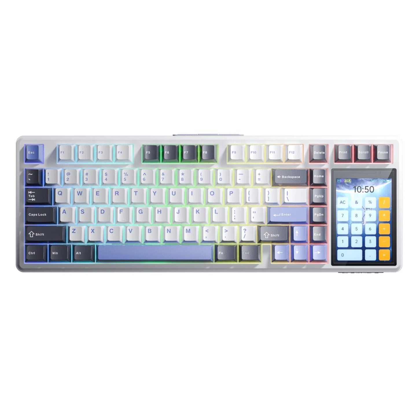 AULA L99 75% Layout Hot-Swap Gasket Wired/Bluetooth/2.4GHz Wireless Mechanical Gaming Keyboard with 3.98-inch Screen & 8000mAh
