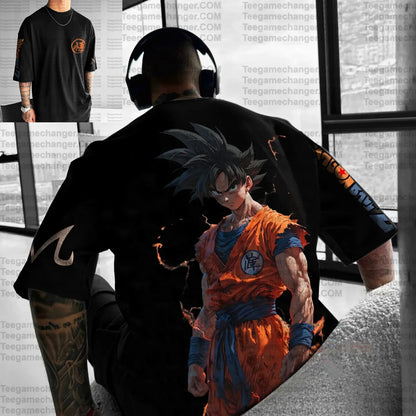 T-shirt de verão 2025 Son Goku Dragon Ball Anime para homem, estilo Harajuku oversized retro street, top unissexo casual largo de manga curta para mulher