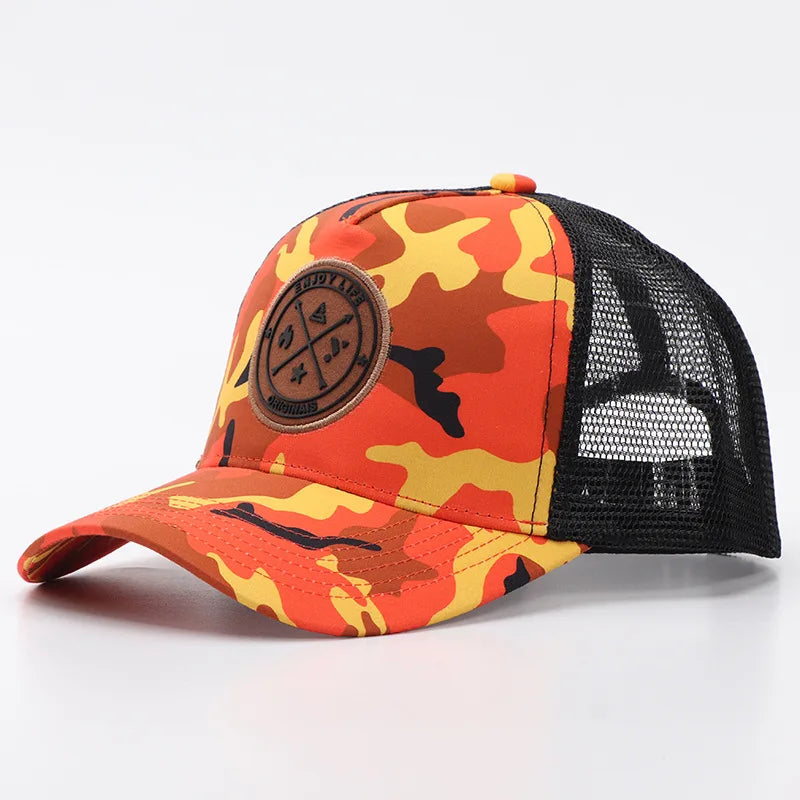 Sommer-baseballkasket i mesh til kvinder og mænd med bogstavpatch, snapback-kasket, afslappet, åndbar, unisex, street, hiphop, trucker-kasketter