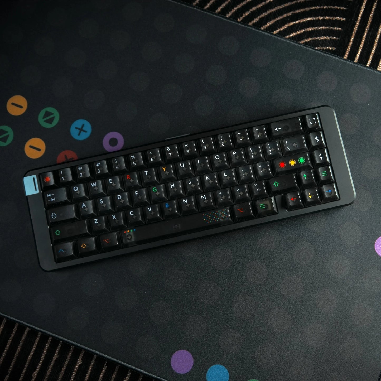 Aifei 122 Pieces Keycaps Black Light ABS UV Print Fog Transparent Cherry Height for Mechanical Keyboard Anne Pro 2 GK61