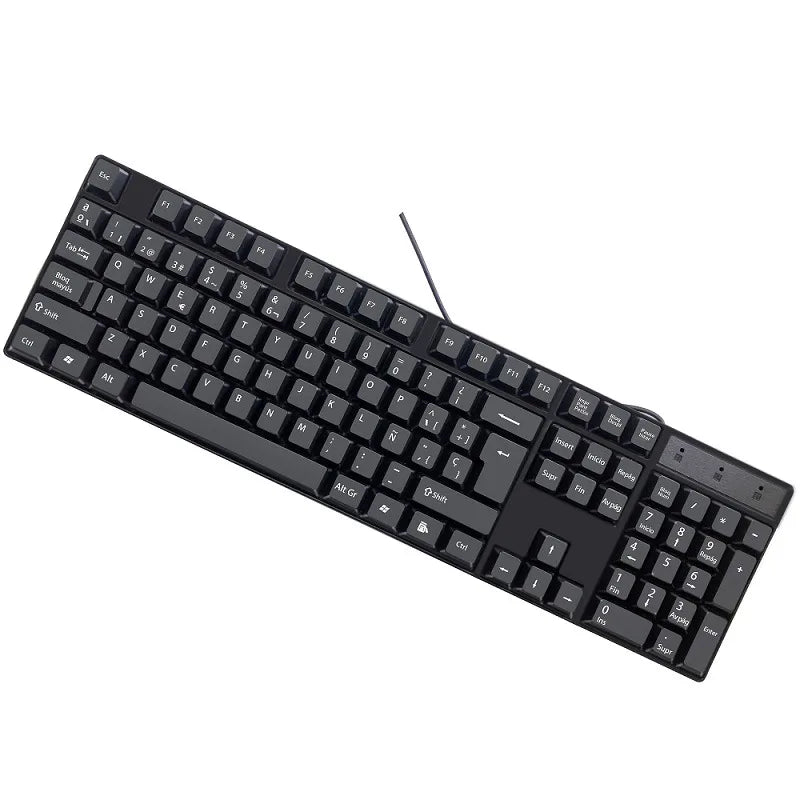 Multilingual USB Wired 104 Keys Gaming Keyboard – Spanish French Russian Arabic English Keyboard for PC & Desktop Computer