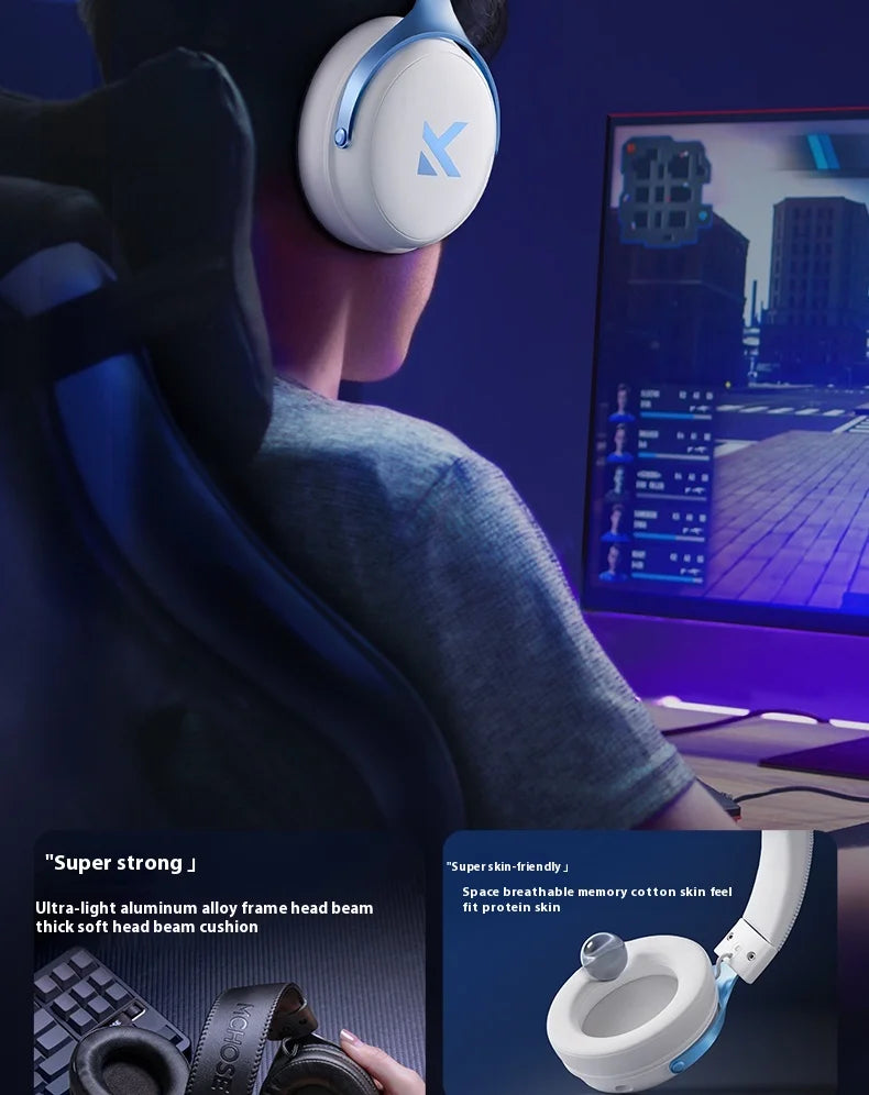 MCHOSE V9 Pro Wireless Bluetooth Headset with Tri-Mode Mic Noise Reduction Dynamic Sound And Low Delay Office And Gaming Gifts