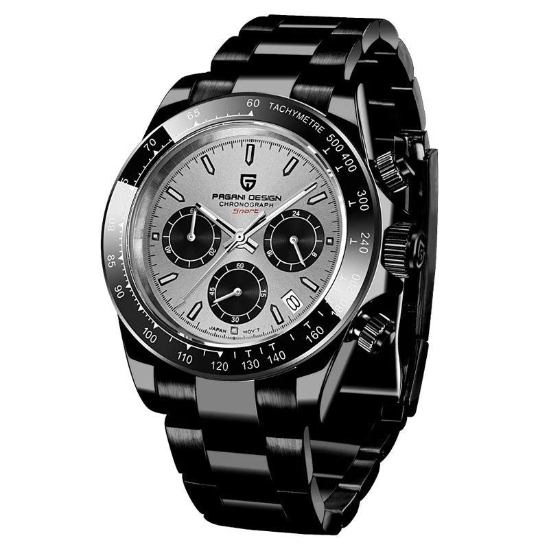 Zegarek męski PAGANI DESIGN – model z kolorowymi tarczami, luksusowy zegarek kwarcowy na rękę, chronograf wyposażony w mechanizm