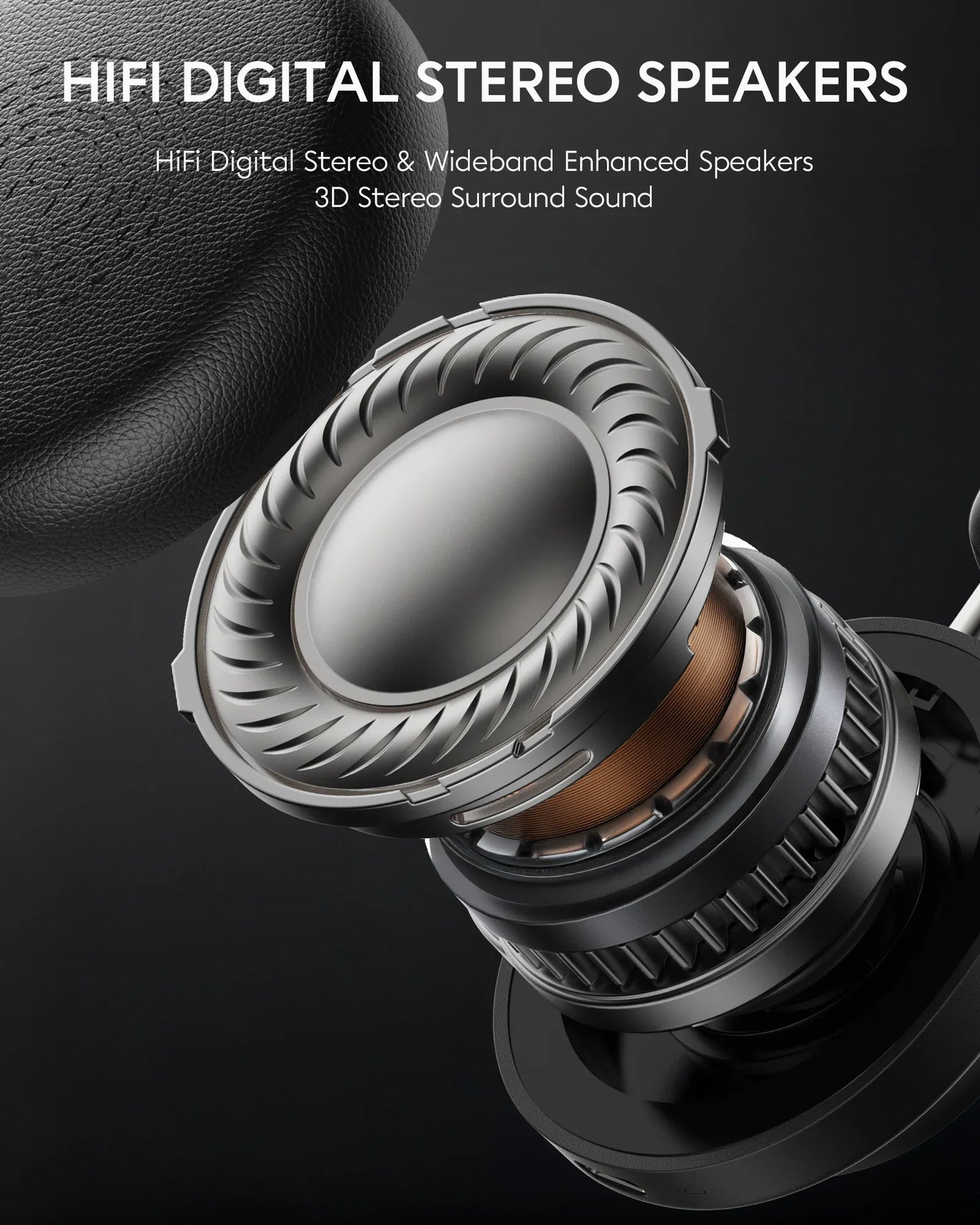 Rownfusny Wireless Headset with Mic for Work Bluetooth Over Ear Headphones USB Dongle for Computer/Remote Work/Call Center