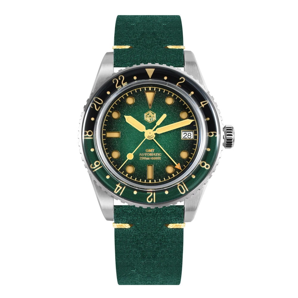 San Martin 2025 Men's Watches Retro NH34 GMT Sandwich Dial 40mm Bidirectional Sapphire Bezel Luxury Sports Watch 20Bar SN0134
