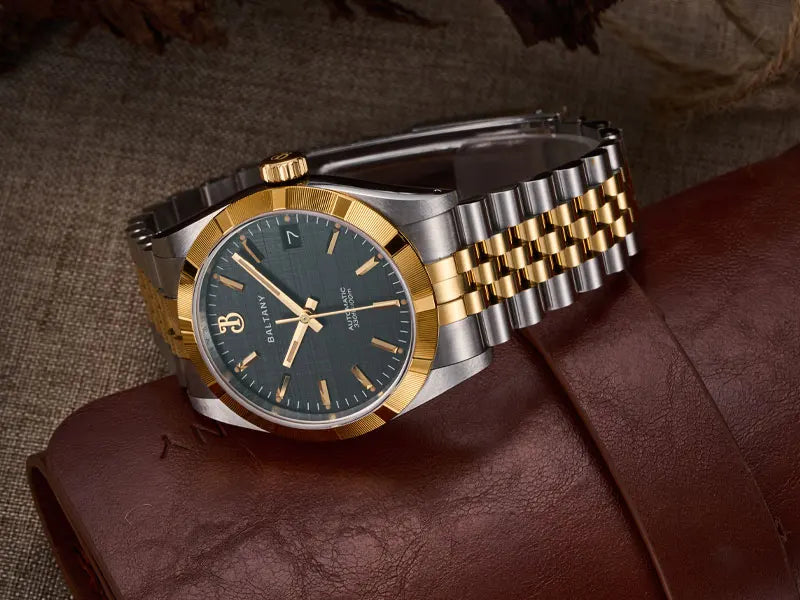 Baltany S4102 Business Man Automatic Mechanical Wristwatch 36mm Linen Dial Engine Turned Bezel NH35 Luxury Dress Watch For Man