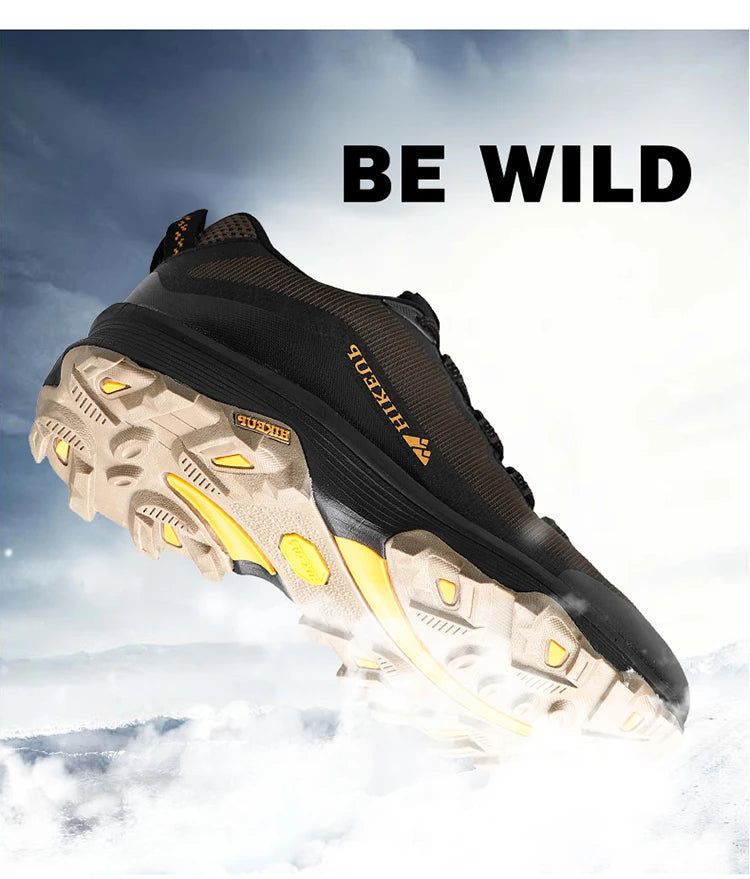 HIKEUP Chaussures de course en plein air pour hommes et femmes, antidérapantes, randonnée, camping, sports de trail, chaussures de sécurité pour hommes, confortables, baskets de trekking