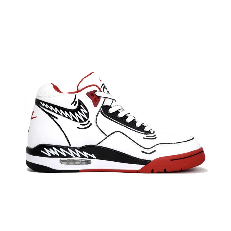 Προσαρμοσμένα αθλητικά παπούτσια Nike Flight Legacy «Kaleidoscope Play» Graffiti Mid-Top, ρετρό παπούτσια μπάσκετ με τσάντα δώρου για άνδρες