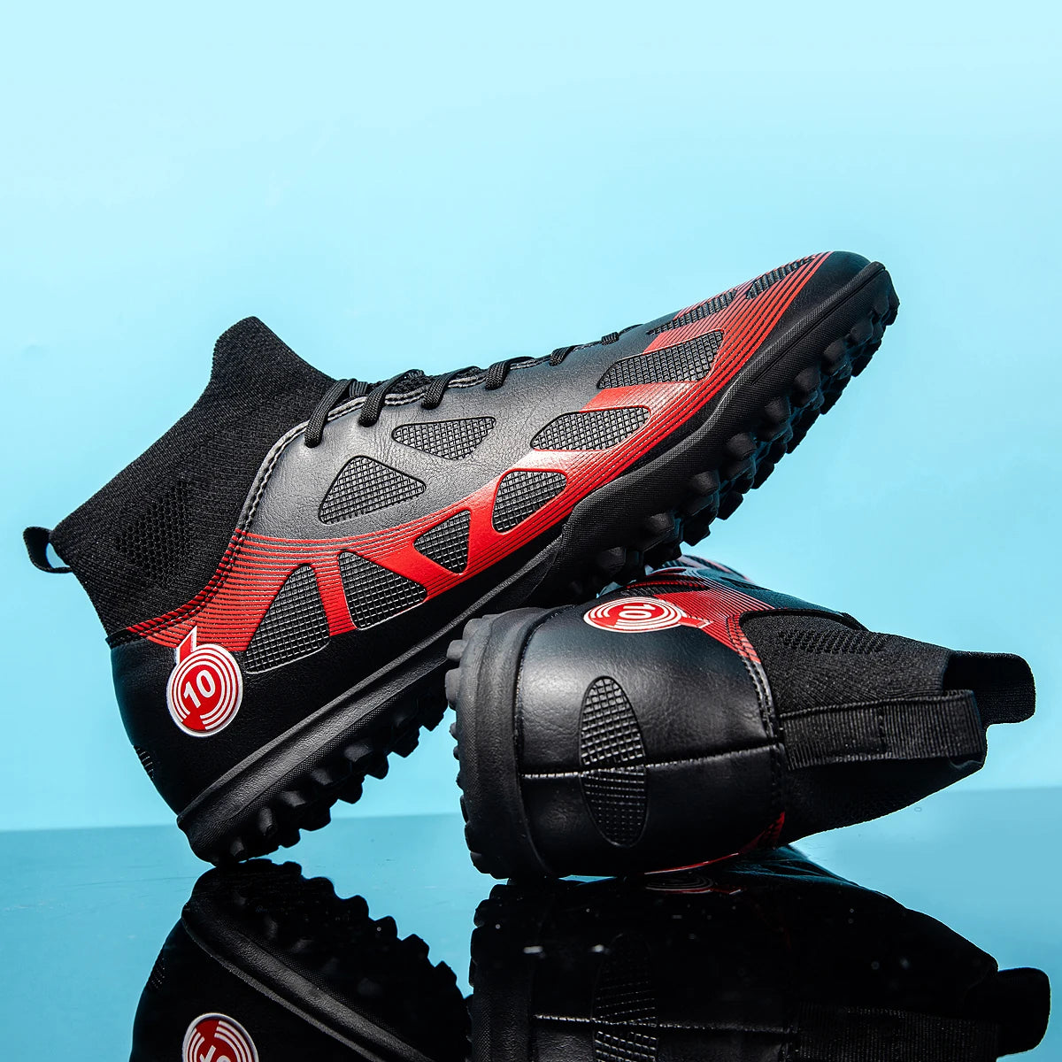 High Quality TF Football Boots Men Women PU Fabric Upper Rubber Cleats Non-slip Training Football Shoes