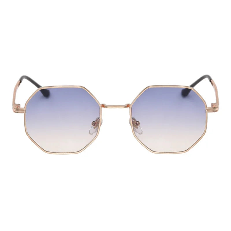 Luxury Square Sunglasses Man Woman Fashion Small Frame Polygon Sun Glasses Metal Vintage Retro Brand Octagon Gafas De Sol UV400