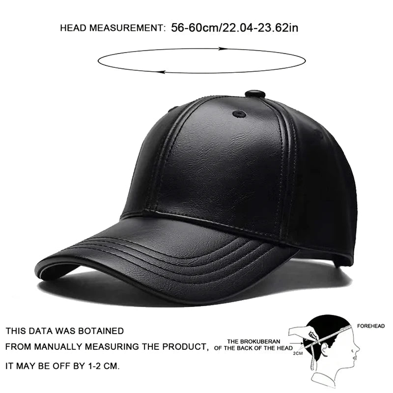 Unisex-Baseballmützen aus PU-Leder für Männer und Frauen – Hip-Hop-Snapback-Caps für Männer und Frauen – Baseballmützen – verstellbare Sonnenhüte – Trucker-Caps