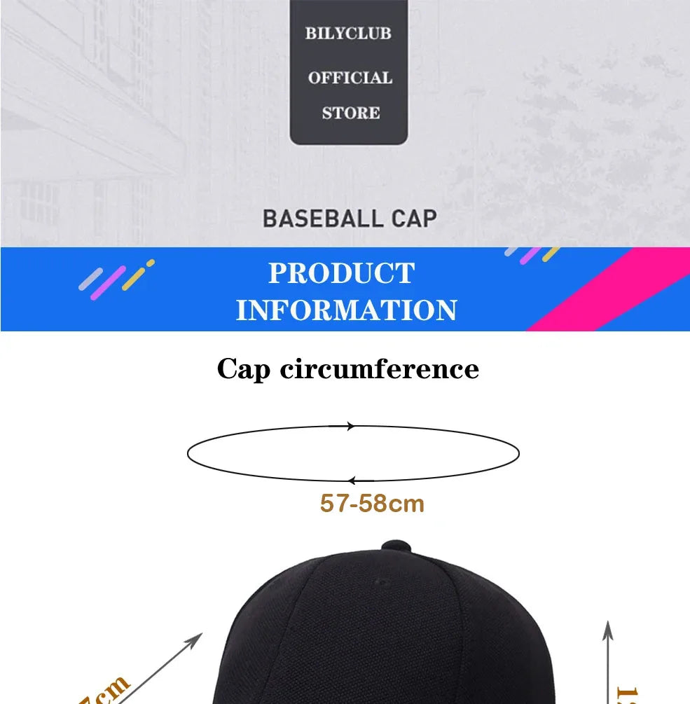 2026 High Quality Baseball Cap Men Snapback Hats Caps Men  Fitted Closed Full Cap Women Gorras Bone Male Trucker Hat Casquette