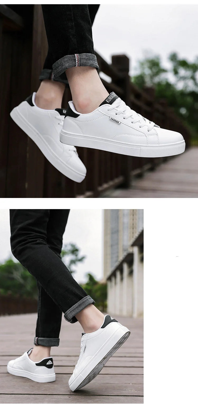Zapatillas casuales de skate para hombre, blancas, para exteriores y ocio, transpirables, para caminar, planas, Chaussure Homme 39-48