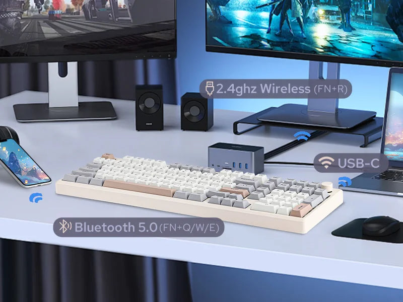 EPOMAKER Galaxy100 1800 ANSI US Layout Hot-Swap Gasket-Mounted Tri-mode Wireless Aluminum Mechanical Gaming Keyboard