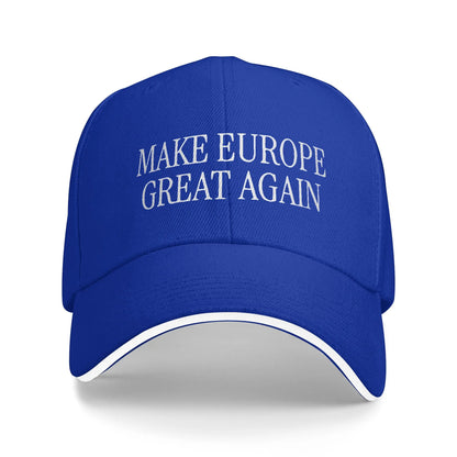 Make Europe Great Again - Cappellino da baseball bianco con scritta "Sun" - Primavera - Unisex - Adolescenti - Cappellini hip hop - Casual - Sport all'aperto - Cappellini da baseball