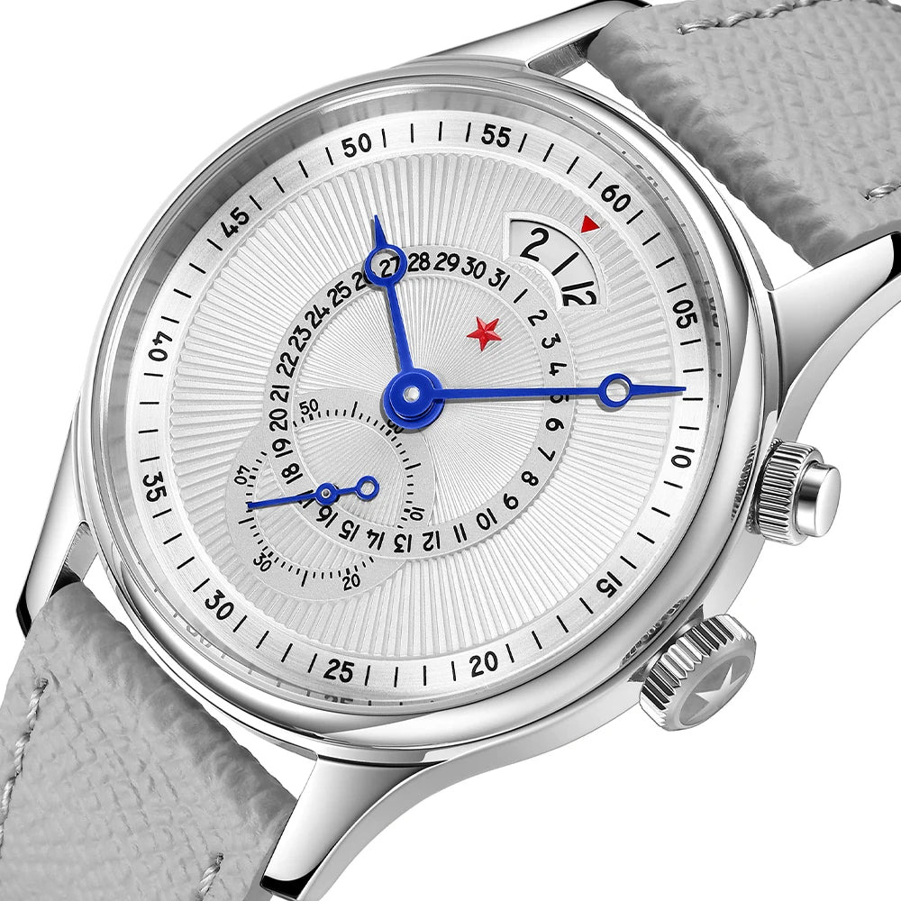 Red Star 40mm Premium Men's Watch with Seagull ST1716 Movement 3ATM Waterproof Calendar Automatic Mechanical Watch for Men