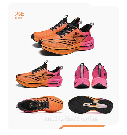 Men's Running Shoes Carbon Board Light Ultra Cushion Breathable Marathon Shock Absorption Support Sneaker Woman Comfy Sport Shoe