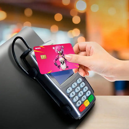 Autocolantes de cartões de jogo Fortnite Cuddle Team Leader para cartões bancários, película protetora impermeável, presente surpresa
