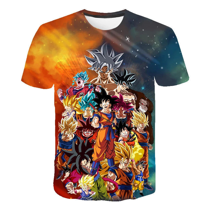 T Shirts Dragon Ball Z Children's Men Shirt Men's T-shirt Harajuku Style Trend Goku High Quality Clothing Anime Tops Streetwear
