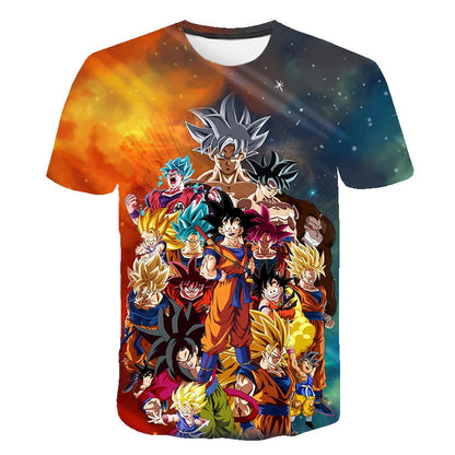 T Shirts Dragon Ball Z Children's Men Shirt Men's T-shirt Harajuku Style Trend Goku High Quality Clothing Anime Tops Streetwear