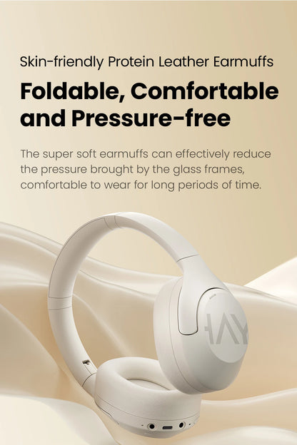HAYLOU S30 Wireless Bluetooth 5.4 Headphones – 43dB Adaptive Noise Cancelling Over-Ear Headphones, 40mm Driver, 80H Playtime Hi-Res ANC Headset with Microphone