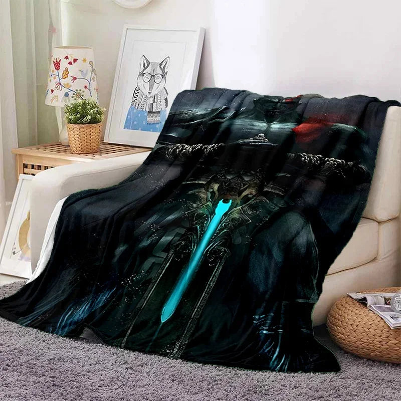 God of War Games Kratos Cartoon 3D Soft Blankets,Keep Warm Throw Blanket Comfortable Blanket for Picnic Beds Sofa Home Bedroom