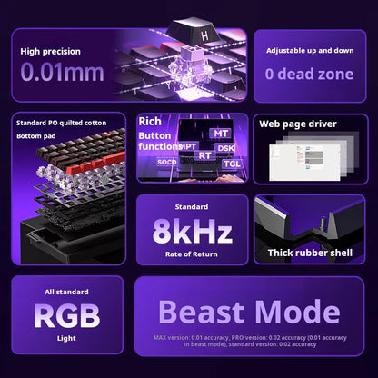 AULA WIN60 HE Magnetic Axis Mechanical Keyboard, 61-Key Wired Gaming Keyboard with Hall Effect Switches, 8K Polling Rate, Hot-Swappable RGB Keyboard for Esports & PC Gaming