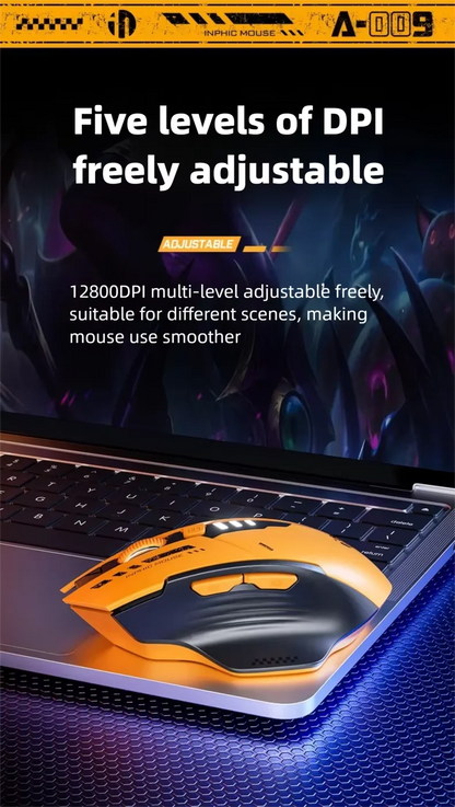 Inphic A9 V2 Wireless Gaming Mouse – 12800 DPI Rechargeable Ergonomic Mouse