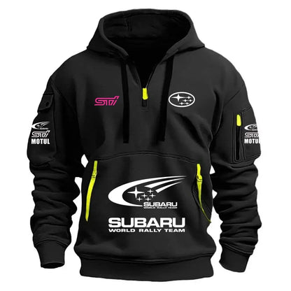 2026 New SUBARU Racing European Size Autumn/Winter Men's Hooded Kangaroo Pocket Hooded Sports Fleece Hoodie Top Coat, produit gaming premium Fraquane, produits de luxe