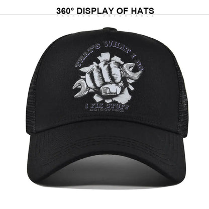 Modebaseballkasket i printet, åndbart net til forår/sommer – Gorras med personligt logo til mænd, kvinder og par – Visirhat, casquette