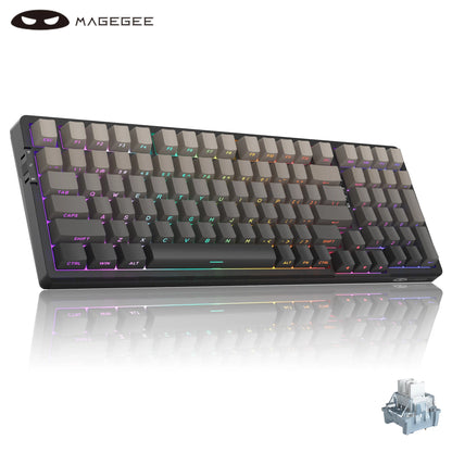 MageGee Light100 Wireless Mechanical Keyboard Side-Printed Hot-Swappable Tri-mode 2.4G/USB/BT RGB Gasket Creamy Gaming Keyboard