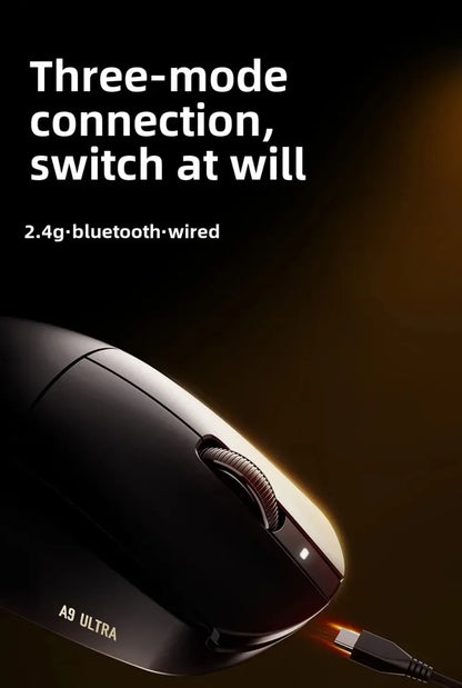 ATK Dragonfly A9 Wireless Gaming Mouse, PAW3950 Sensor, Tri-Mode Bluetooth Mouse, 30,000 DPI, 8KHz Polling Rate, Lightweight Ergonomic Esports Mouse