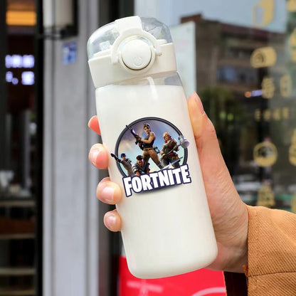 Copo Fortnite de 400ML e 18CM com Palhinha para Adultos, Rapazes e Raparigas, Copo de Água Giro com Desenhos Animados para Estudantes, Garrafa de Água Portátil Resistente a Quedas, Ideal para Oferta
