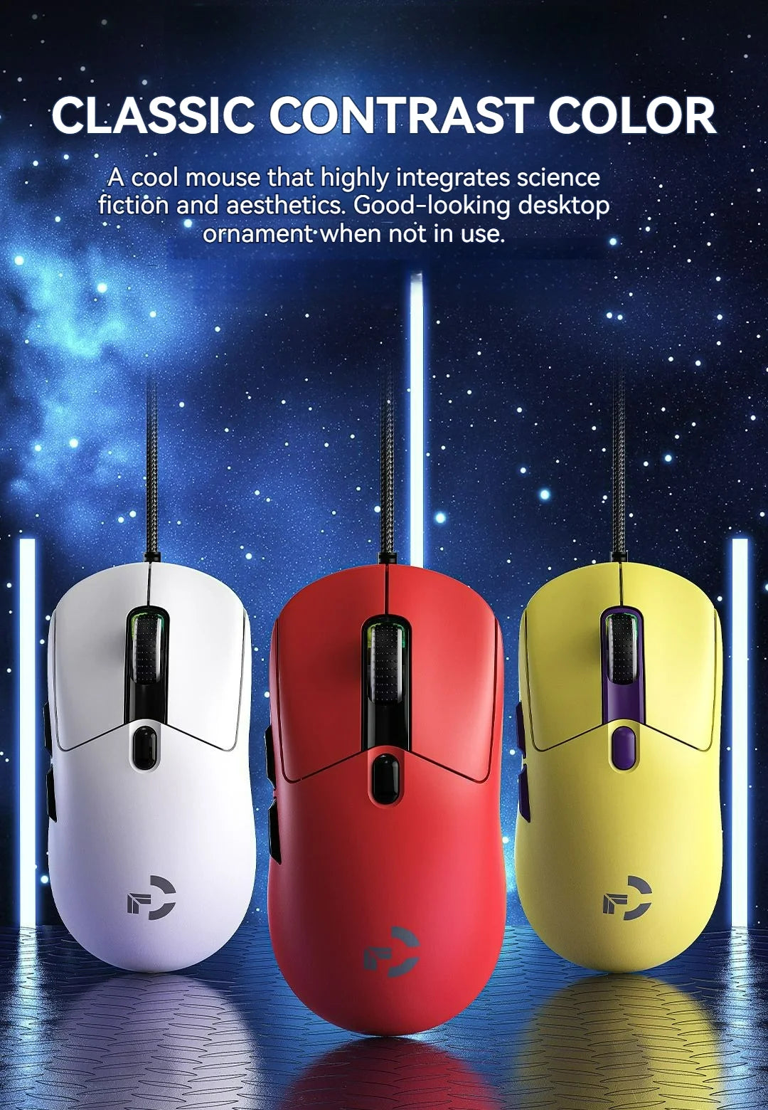 Xundler Wired Gaming Mouse 12800 DPI RGB Programmable Ergonomic USB Gaming Mouse with Instant A825 Sensor, 6 Adjustable DPI Levels for PC & Laptop