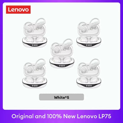 Lenovo LP75 TWS Bluetooth 5.3 Wireless Earphones – LED Display, Noise Reduction, Waterproof True Wireless Earbuds with Microphone & Deep Bass Sound