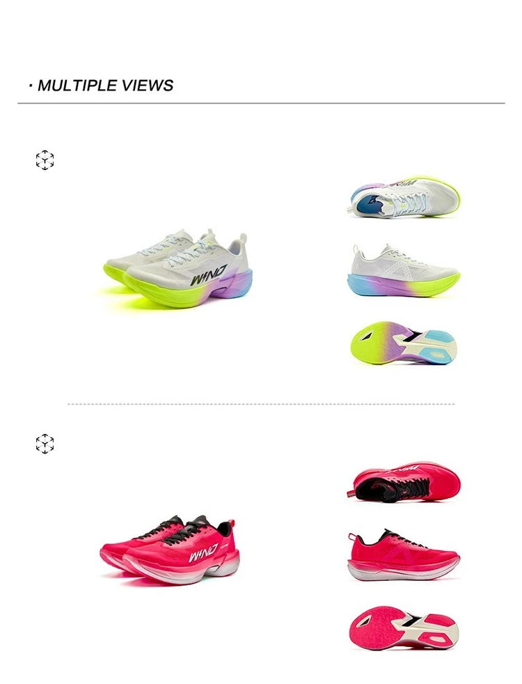 QIAODAN WIND 4PRO Chaussures de marathon à semelle en carbone pour homme - Baskets de course professionnelles - Chaussures de sport de course à pied respirantes QDB023262291