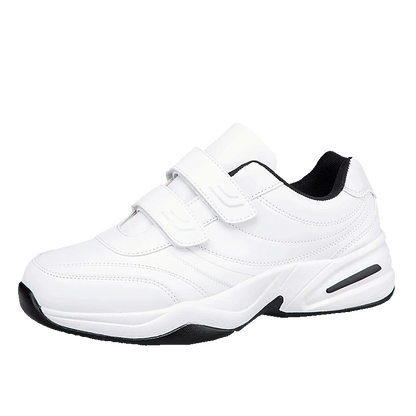 Men's Adjustable Hook and Loop Leather Sneakers Casual Sports Shoes White Sneakers Masculino Zapatillas Deportivas Tenis