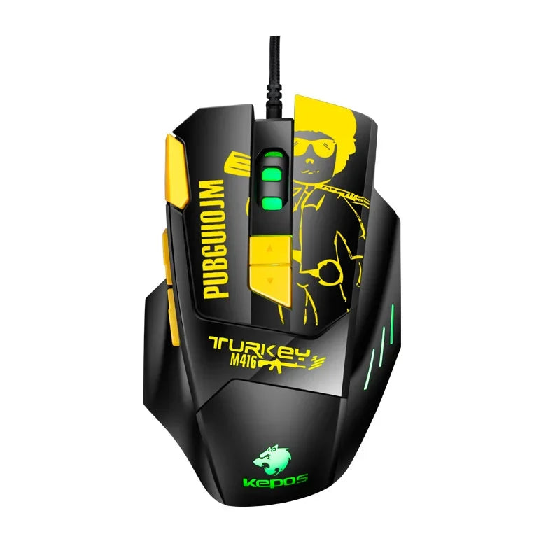 USB Wired Gaming Mouse 6800 DPI Professional Ergonomic Gaming Mouse with 8 Programmable Buttons, RGB Optical USB Computer Mouse for PC & Laptop