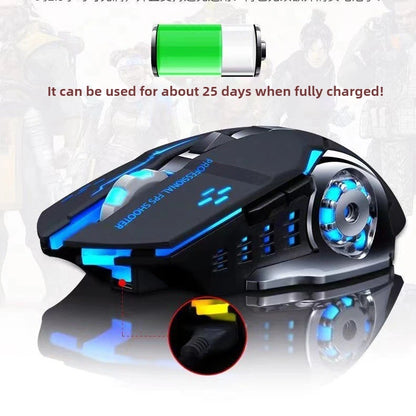 MINGCVIL Rechargeable Wireless Gaming Mouse Bluetooth & USB Computer Mouse, Ergonomic RGB Backlit Wireless Mouse for PC, Laptop, Mac & Gaming