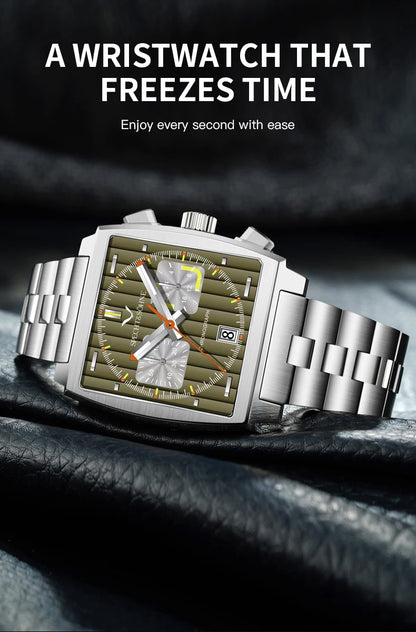 Specht&Sohne New Arrivals Japan VK64 Chronograph Men Quartz Watch 316L Stainless Steel Leather Strap Luminous Waterproof 30M