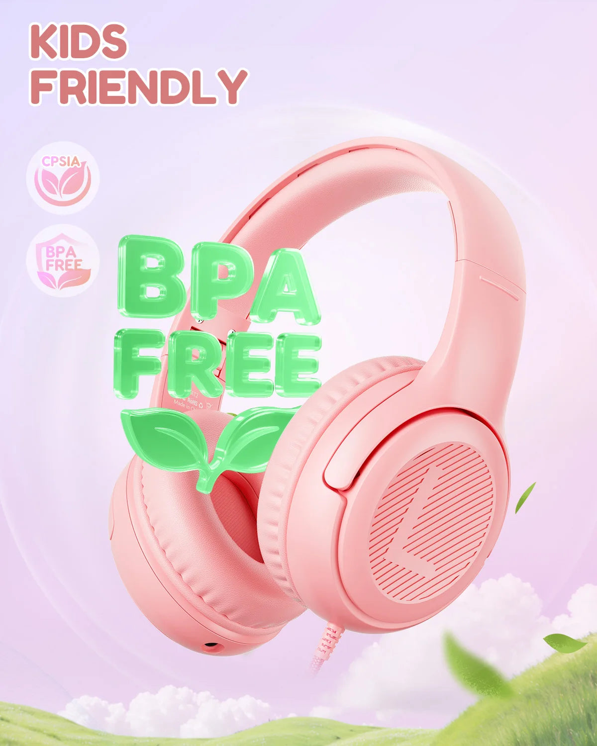 Awatrue Kids Headphones with Microphone, Safe Volume Limited Wired Kids Headphones for School, Toddler & Children, Comfortable Stereo Headset for Learning, Travel & Gaming