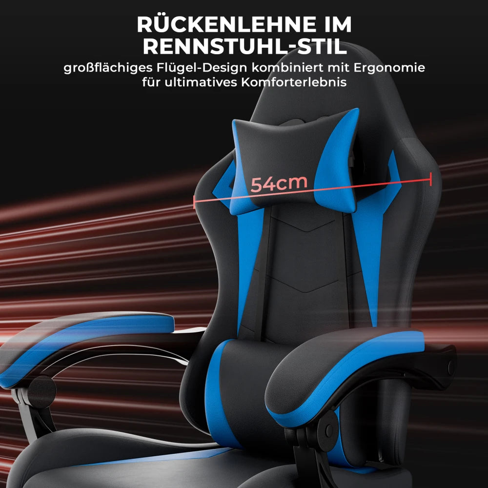 Ergonomic Gaming Chair with Lumbar Support and Headrest, Adjustable Height Gamer Chair with Comfortable Cushion, Rotating Office Gaming Chair