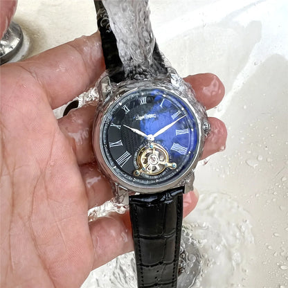 AOKULASIC Brand Men Mechanical Watch Fashion Luxury Business Tourbillion Wristwatch Male Waterproof Sport Automatic Casual Clock