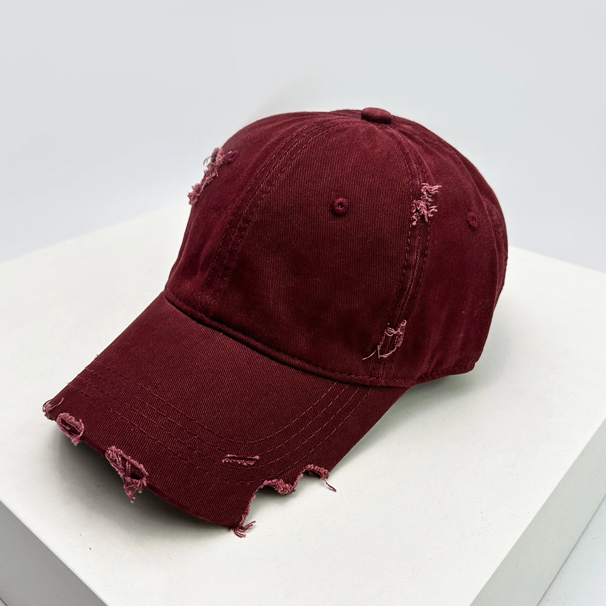 Cappellini da baseball unisex con visiera a tacca, in tessuto a tinta unita, traspiranti, stile "broken", con visiera per proteggersi dal sole, casual, versatili, effetto consumato, alla moda