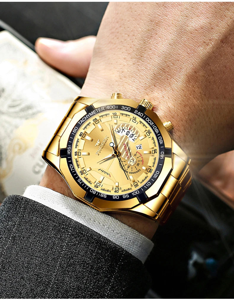 BINBOND Orginal Quartz Wristwatches For Men Luxury Luminous Waterproof Auto Date Men's Watch Stainless Steel Reloj Free Ship