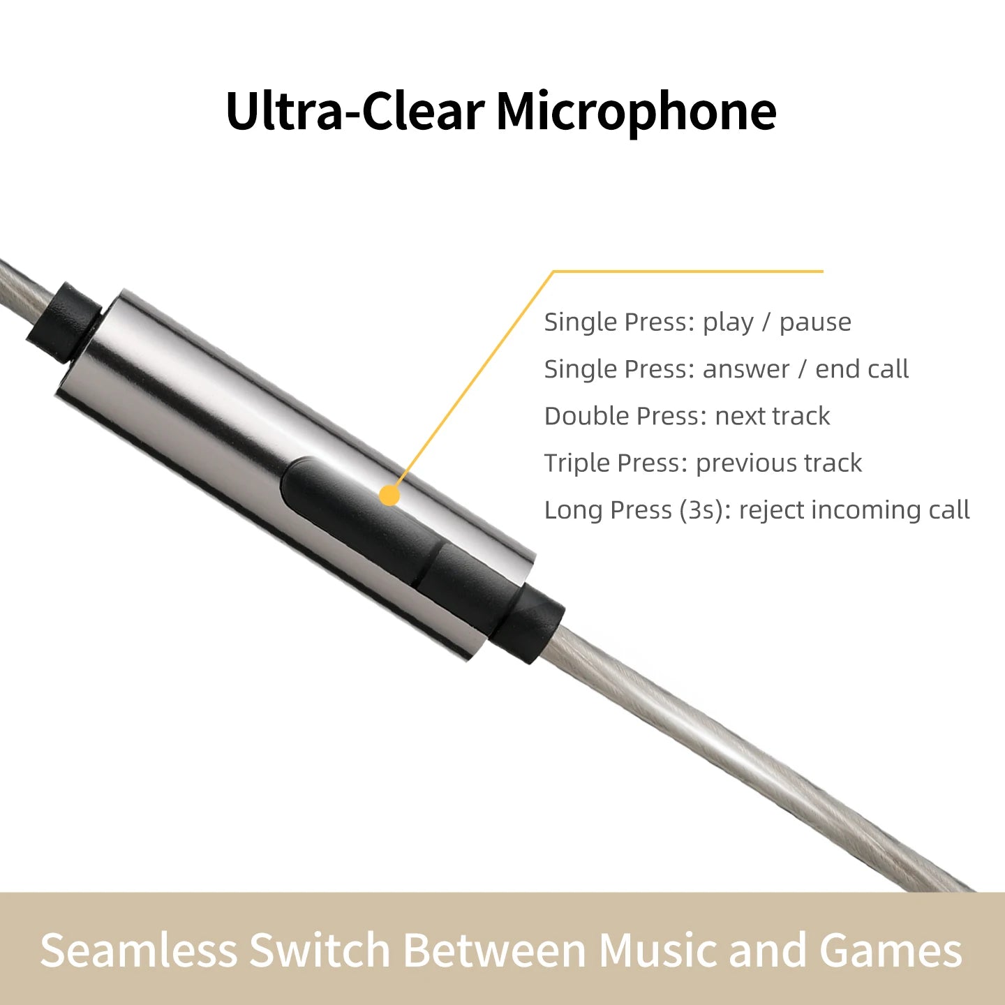 SIVGA SM100 10mm Dual-Chamber Dynamic Driver In-Ear Wired Earphones 0.78 mm 2-Pin Detachable Cable with Mic for Music/Gaming